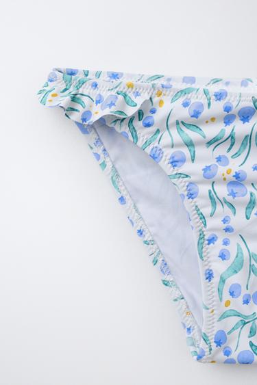 AGES 6-14 / LEAF PRINT BIKINI - Blue by Zara - Image 3