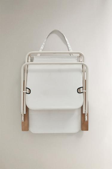 FOLDING BEACH CHAIR WITH WOODEN ARM RESTS - Ivory by Zara - Image 5