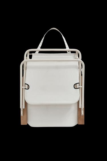 Zara FOLDING BEACH CHAIR WITH WOODEN ARM RESTS - Ivory