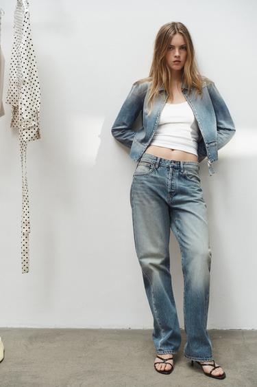 Zara TRF MID-RISE BOYFRIEND JEANS - Navy blue