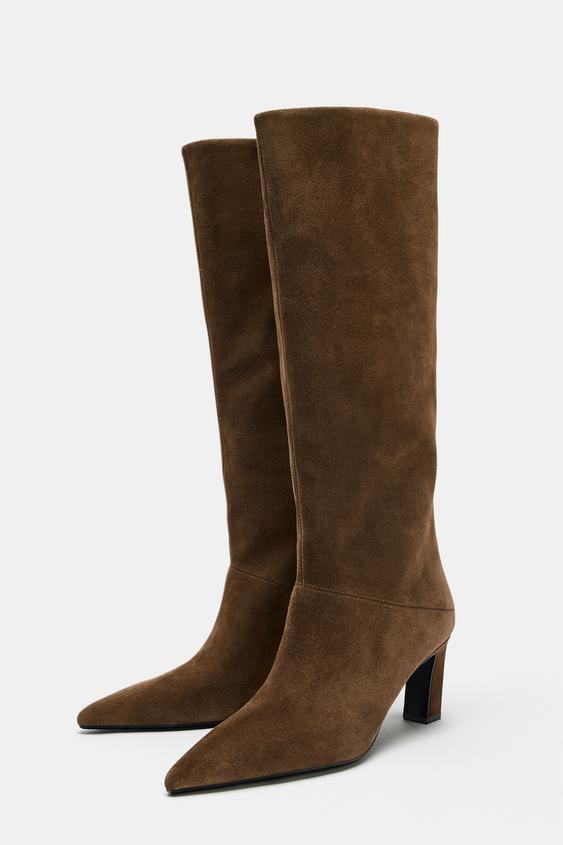 BOTTES DAIM HAUTES - Marron de Zara - Image 4