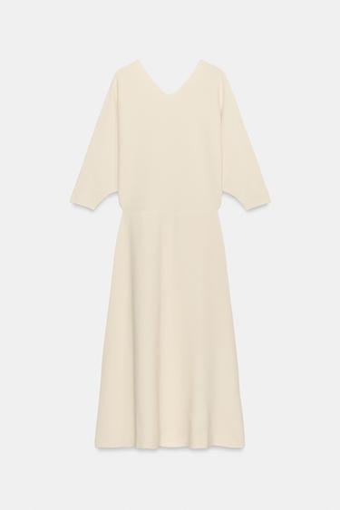 KNIT MIDI DRESS - Ecru by Zara - Image 6