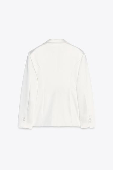 SATIN BLAZER - Oyster-white by Zara - Image 5