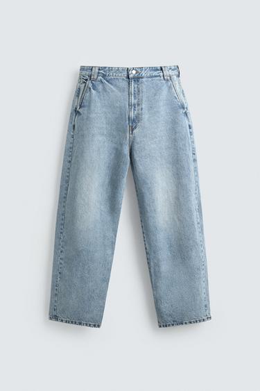 CALÇA CHINO JEANS LAVADA - Azul da Zara