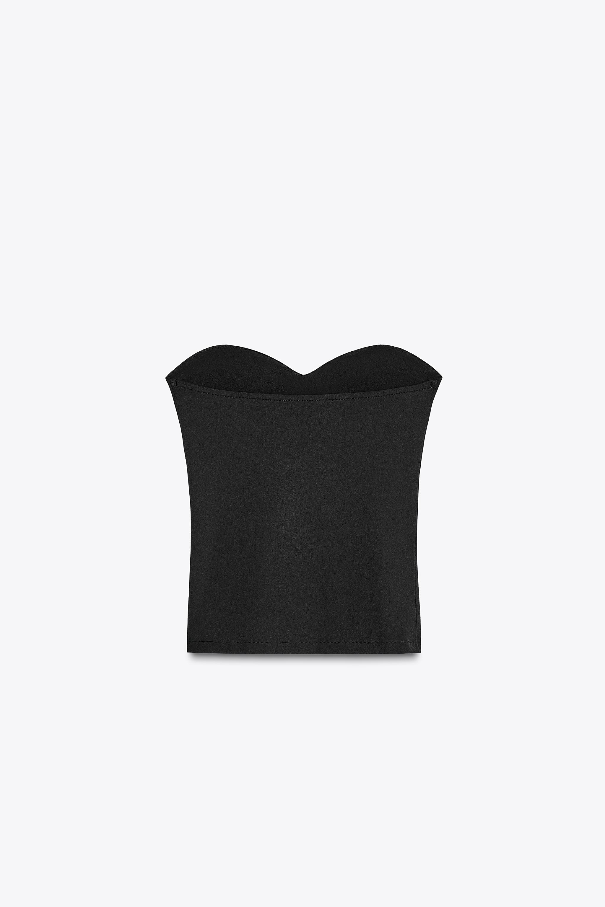 TEXTURED BANDEAU TOP - Brown | ZARA United States