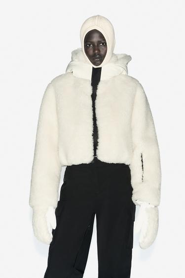 SKI COLLECTION HEIQ XREFLEX™ RECCO® TECHNOLOGY FAUX SHEARLING JACKET - Ecru by Zara - Image 1