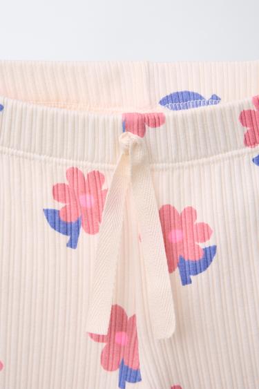LEGGING FLARE CÔTELÉ IMPRIMÉ - Écru de Zara - Image 2