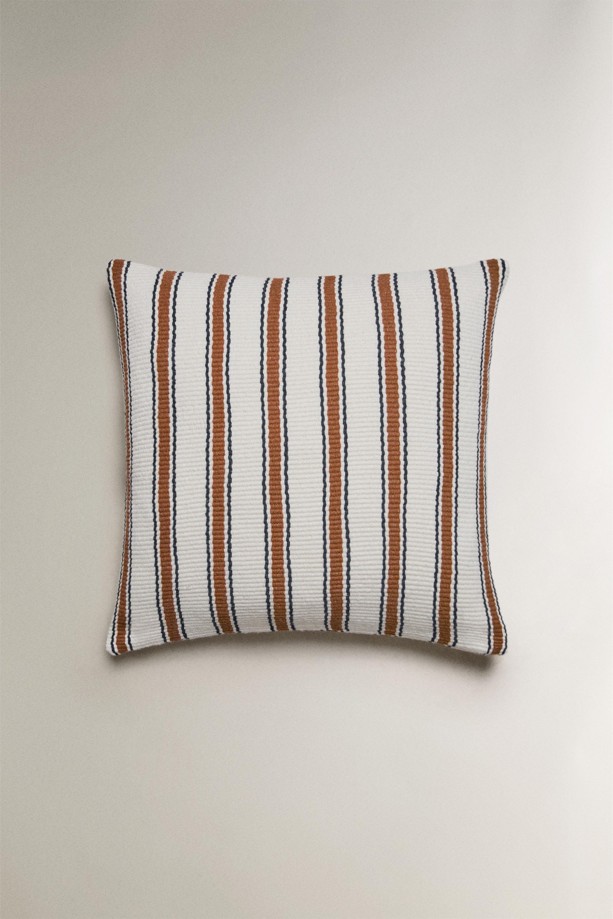 STRIPED THROW PILLOW COVER