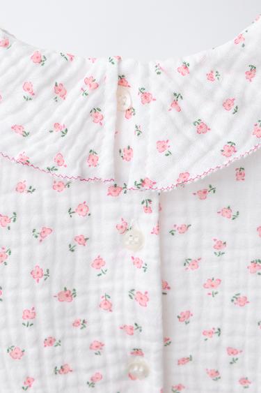 BODY TEXTURÉ À FLEURS - Blanc cassé de Zara - Image 3