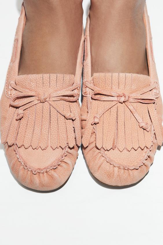 FRINGED LEATHER LOAFERS from Zara - $119