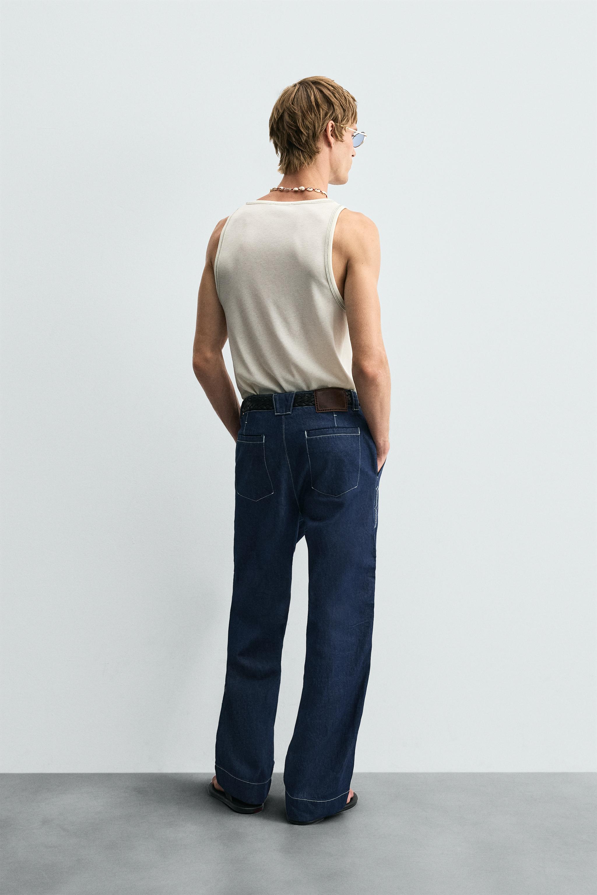 EMBROIDERED BAND DETAIL JEANS