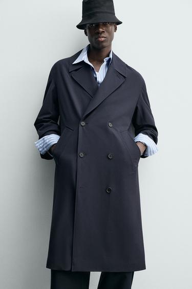 FLOWING DOUBLE-BREASTED TRENCH COAT - navy by Zara - Image 5