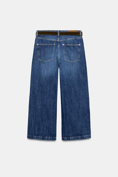 JEAN Z1975 LARGE COURT AVEC CEINTURE - Bleu de Zara - Image 9