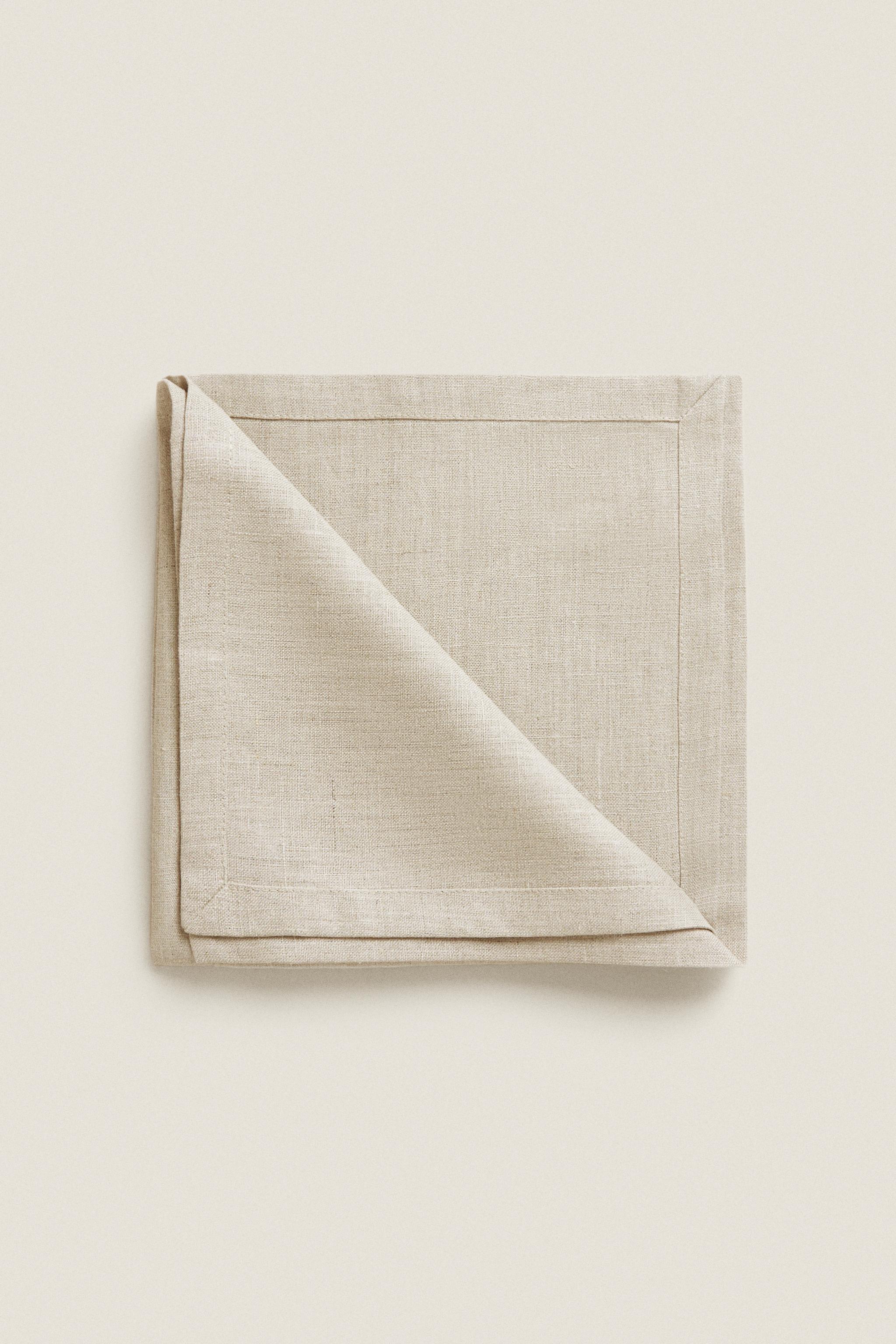 BASIC LINEN NAPKIN (PACK OF 2) - Light beige | ZARA United