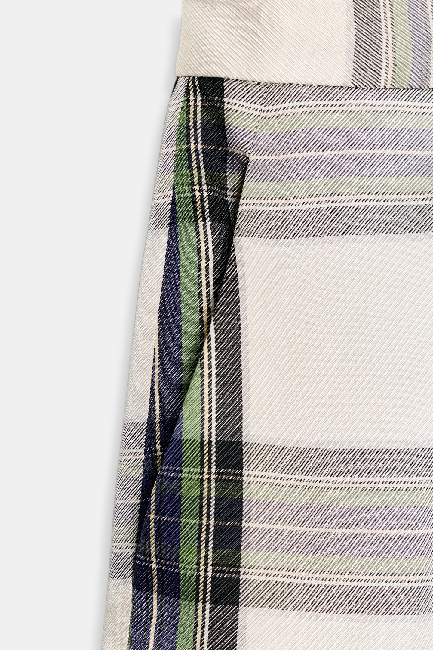 Женские брюки Zara ZW Collection Plaid Flowy, цвет: Экрю — фото 6