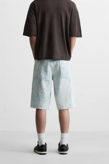 DISTRESSED BAGGY FIT BERMUDA SHORTS - Light blue by Zara - Image 2