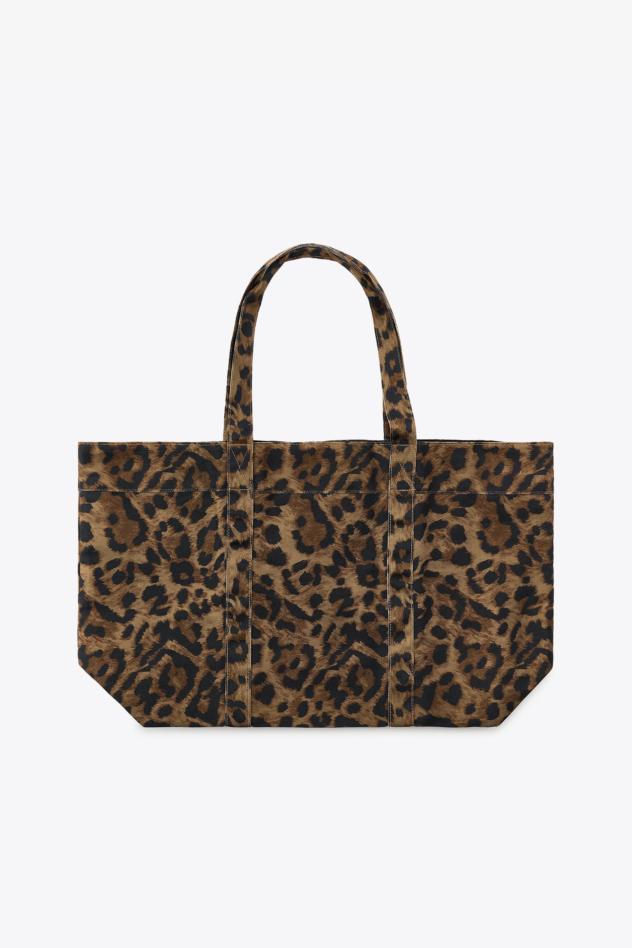 ANIMAL PRINT TWILL MAXI TOTE BAG