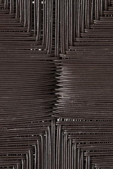 FAUTEUIL BOIS ET CUIR TRESSÉ - Marron foncé de Zara - Image 4