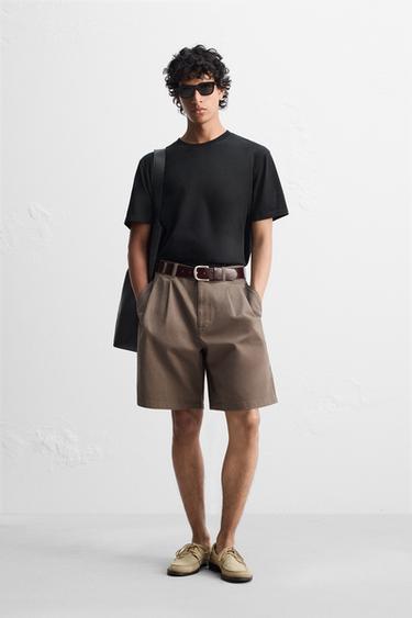Zaras T-SHIRT SLIM FIT MEDIUM WEIGHT - Svart
