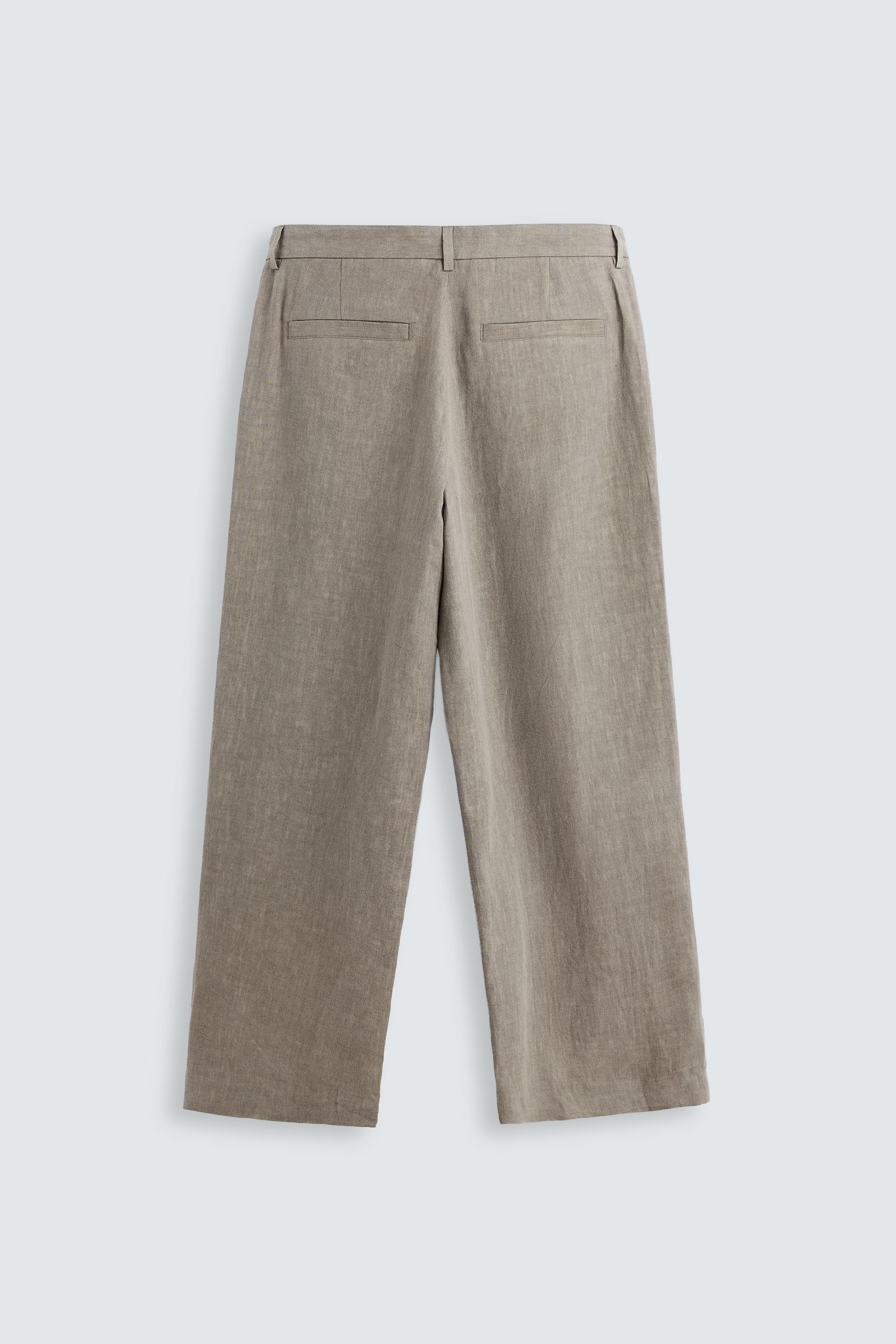 100% WASHED LINEN SUIT PANTS - Mink | ZARA United States
