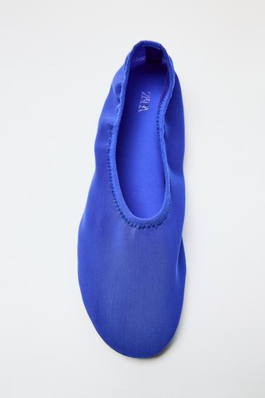 MESH BALLET FLATS - Blue by Zara