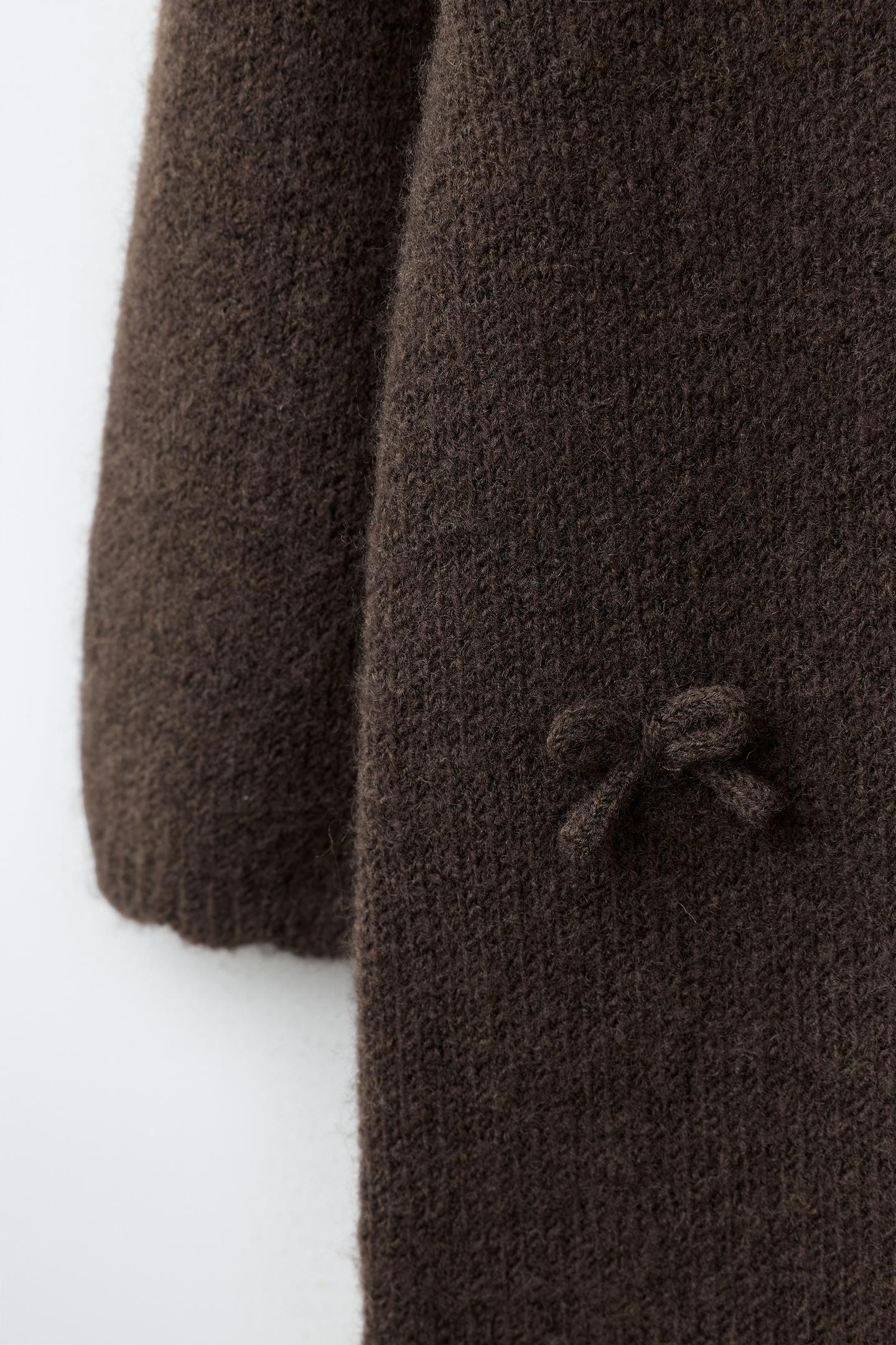Детский комбинезон Zara Knit Bow, цвет: Коричневый — фото 3
