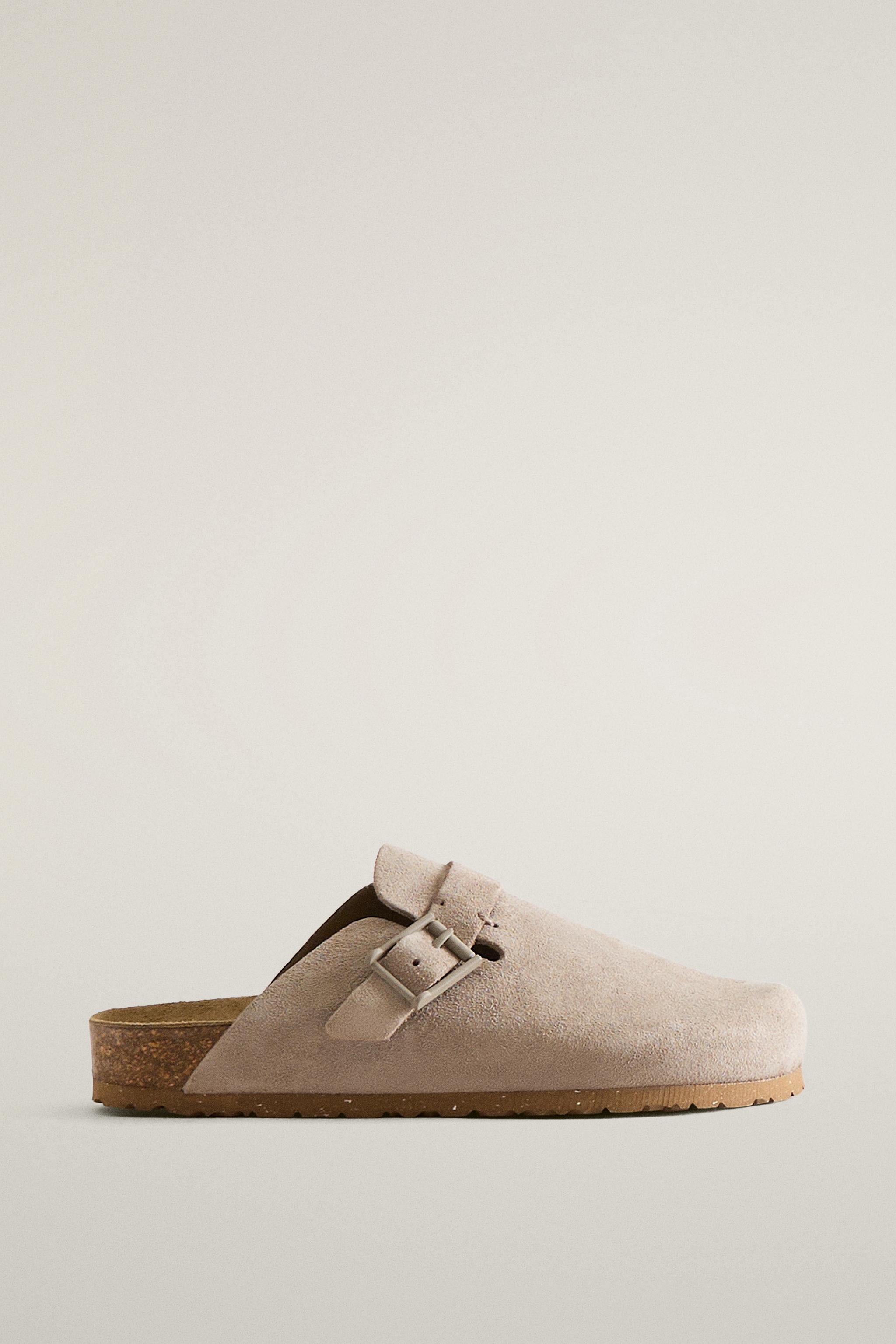 SABOT EN CUIR À BOUCLE ET SURPIQÛRES