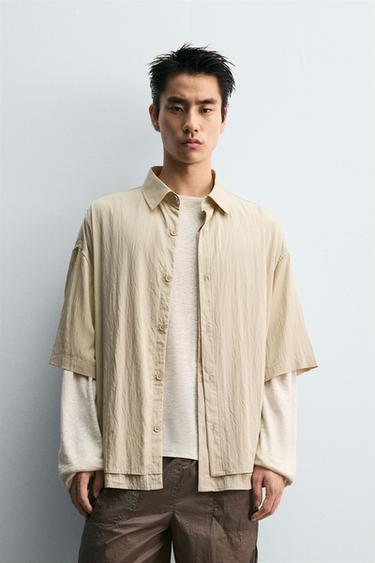 Zara 雙層飄逸襯衫 - LIMITED EDITION - 裸色