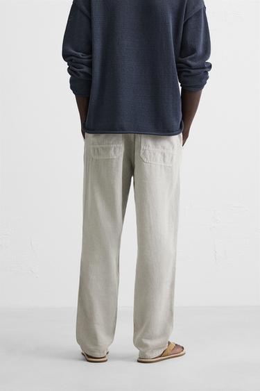 COTTON - LINEN TROUSERS - Light grey by Zara - Image 2