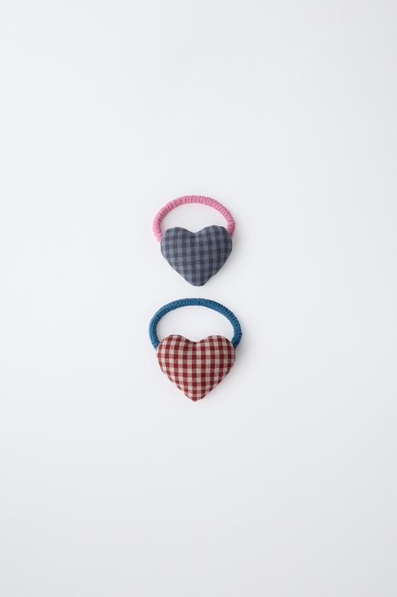PAQUETE DE DOS COLETEROS CON CORAZONES DE CUADRO VICHY - Multicolor de Zara - Imagen 0