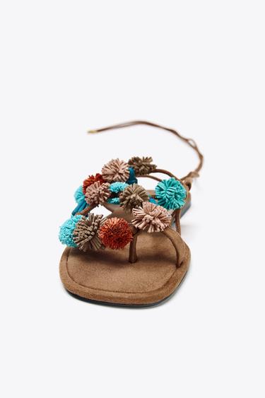 SANDALES À BRIDES ET FANTAISIE - Multicolore de Zara - Image 3