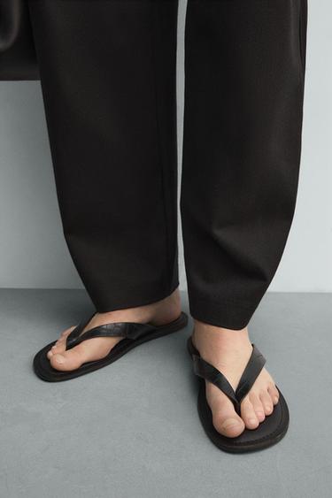 EMBOSSED STRAPPY SANDALS - Black by Zara - Image 2