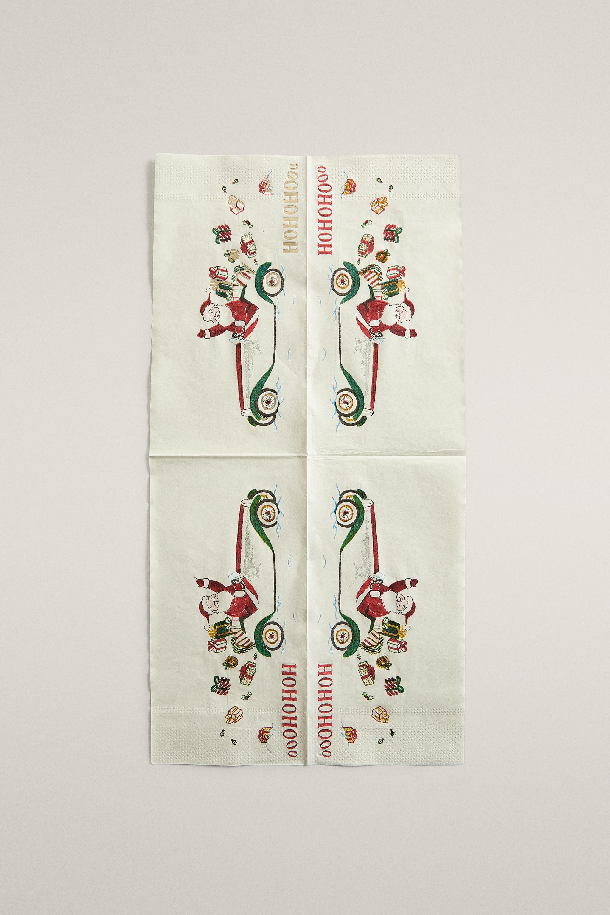 SERVIETTES DE TABLE EN PAPIER PÈRE NOËL ENFANT NOËL (LOT DE 20)