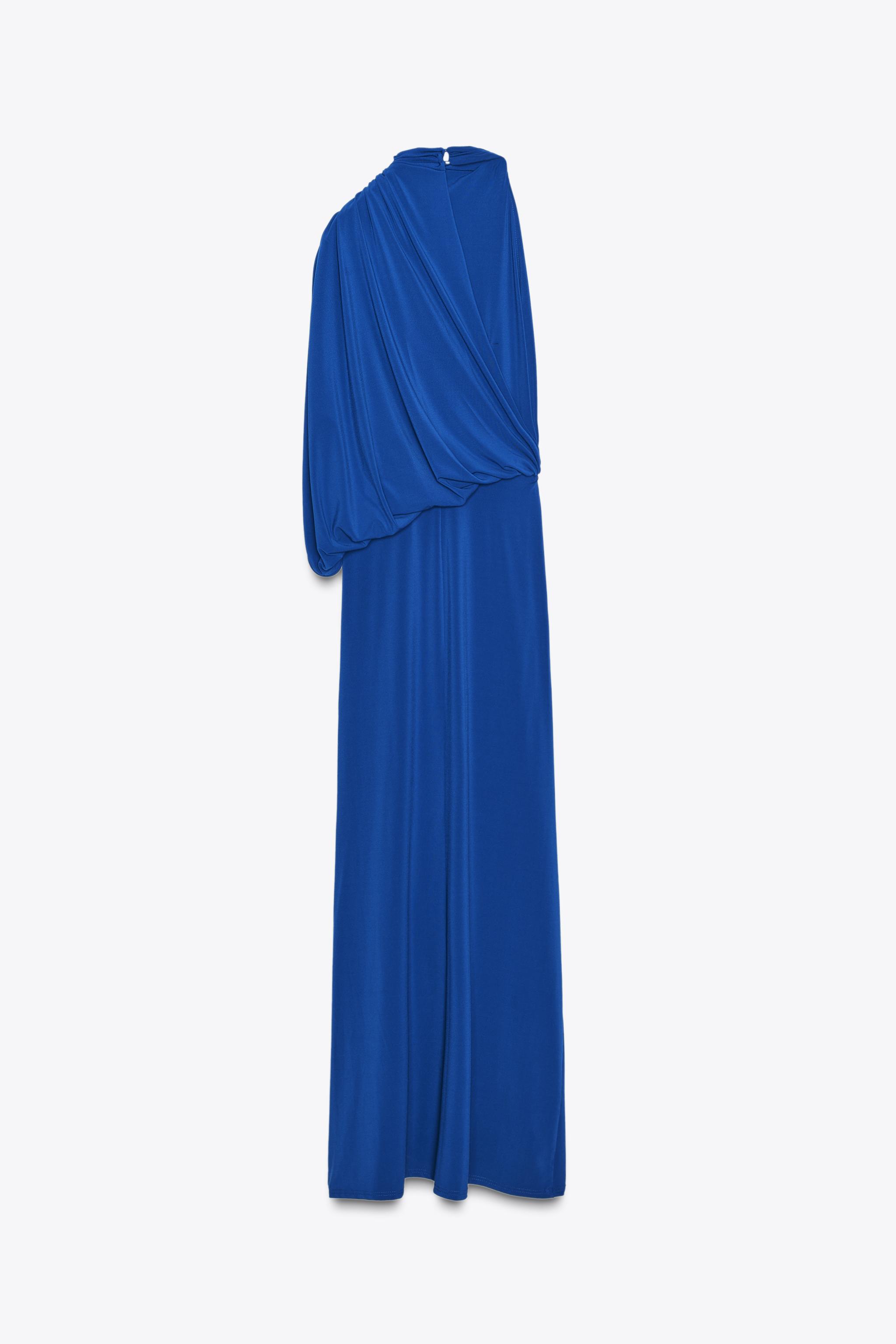 DRAPED CAPE DRESS - Cornflower blue | ZARA United States
