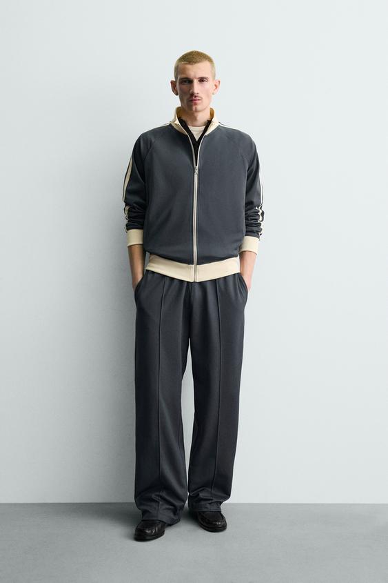 ZIP-UP STRIPED SWEATSHIRT