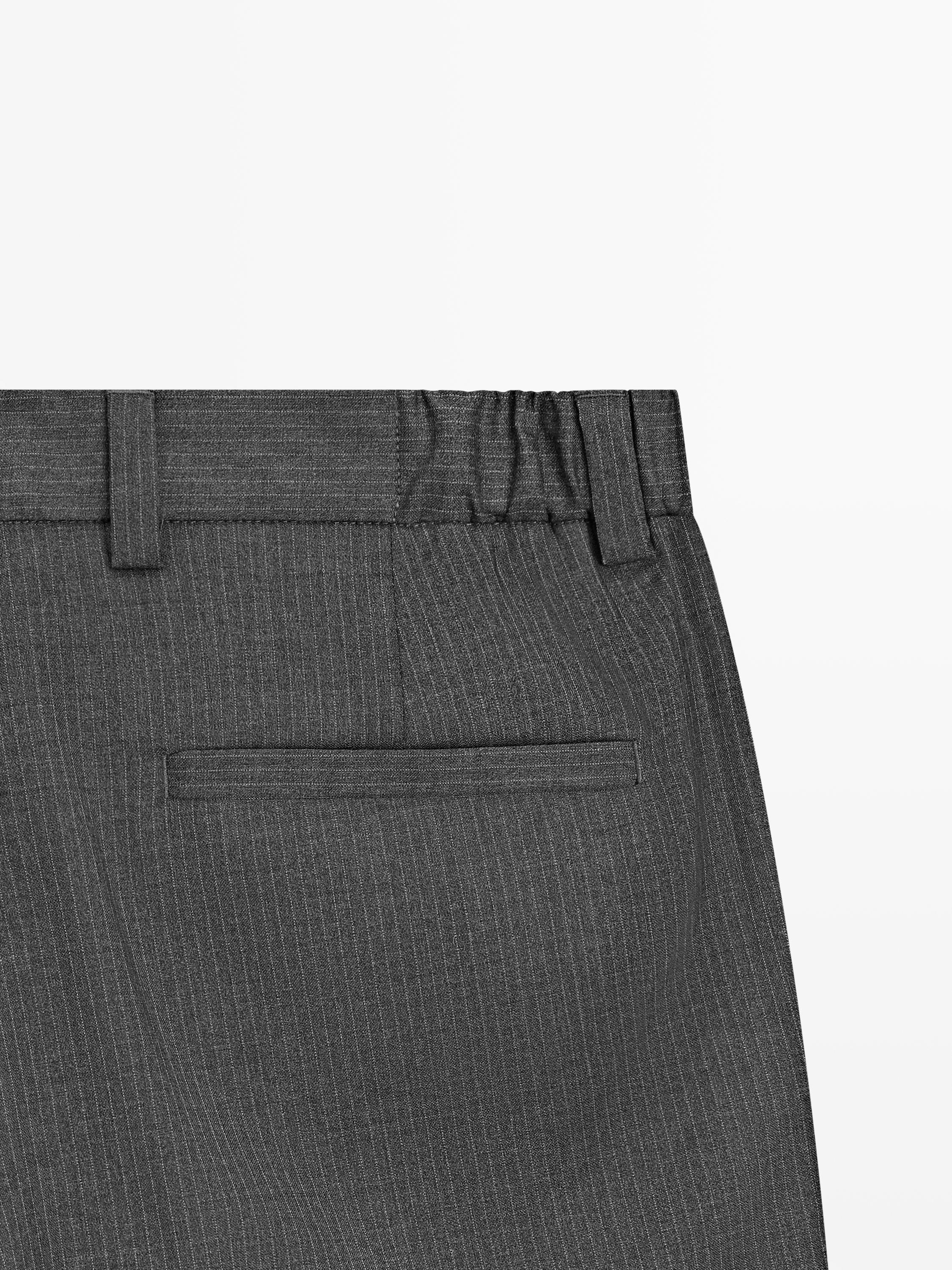 Pantalon à pinces en laine mélangée