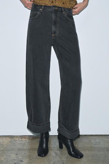 JEANS ZW COLLECTION BAGGY TIRO MEDIO - Negro de Zara