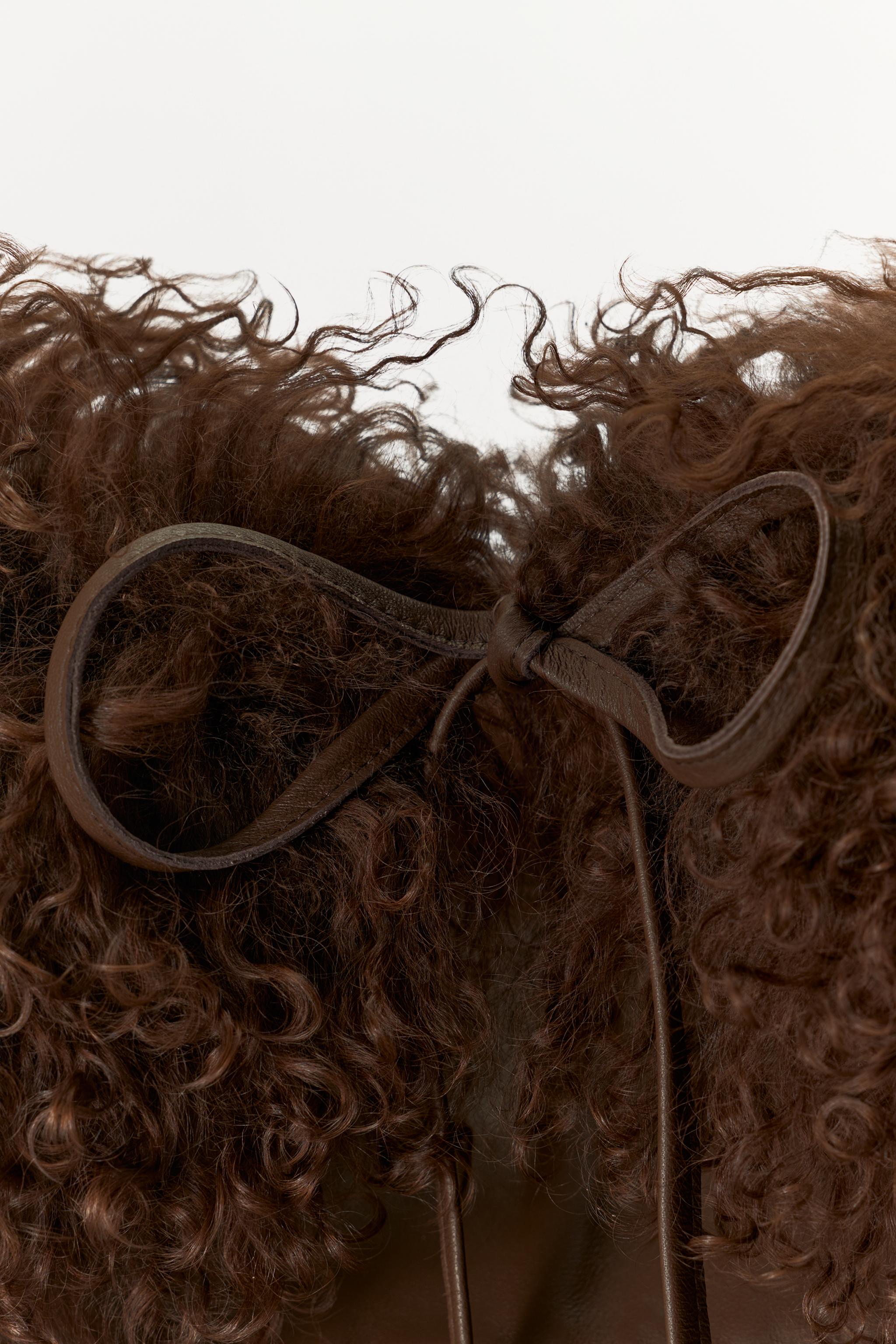 100% LEATHER FUR COLLAR
