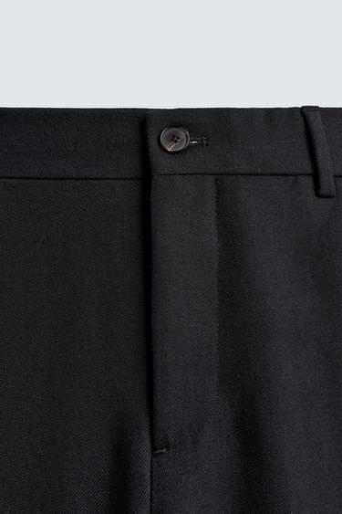 LIMITED EDITION 100% WOOL STRAIGHT-LEG TROUSERS - Navy blue by Zara - Image 7