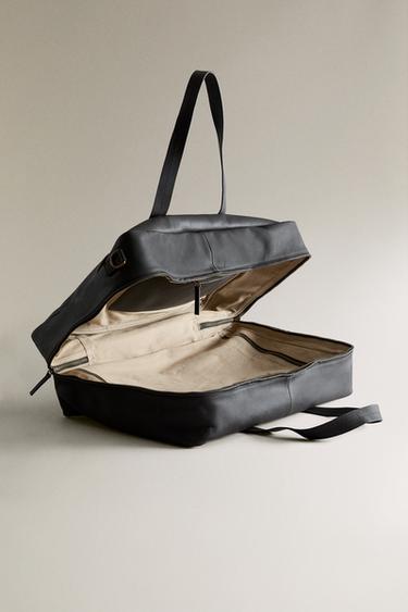 LEATHER TRAVEL BAG - Chocolate Brown by Zara - Image 2