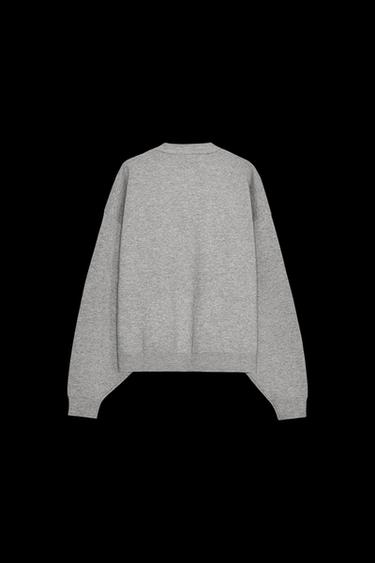 RIPPSTRICK-SWEATSHIRT - Grau meliert von Zara