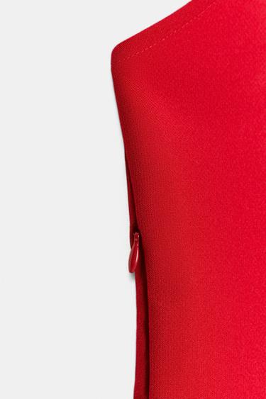 TOP HALTER PÉPLUM - Rouge de Zara - Image 6