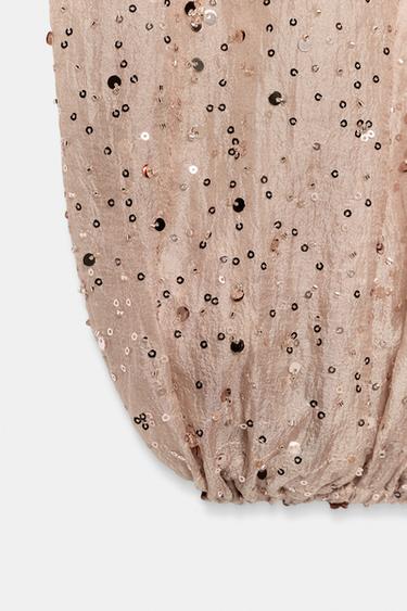 PANTALON BOUFFANT À PAILLETTES - Bronze de Zara - Image 6