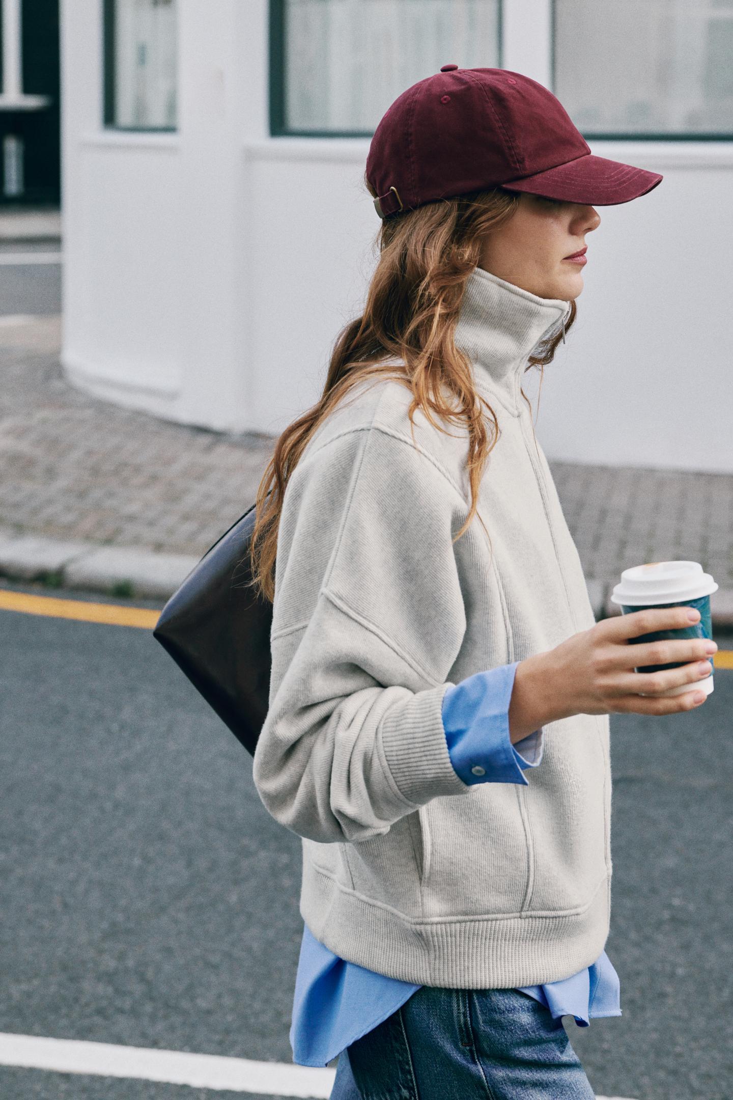 Женская толстовка Zara Zip-Up Fleece, цвет: Серый меланжевый — фото 3