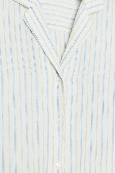 CHEMISE PYJAMA RAYURES LIN ZW COLLECTION - rayures de Zara - Image 6