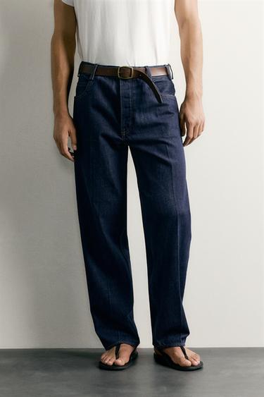 RELAXED FIT PRESSED JEANS - Indigo by Zara