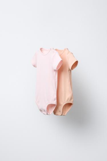 2ER-PACK BODYS MIT RIPPENMUSTER - Rosa von Zara