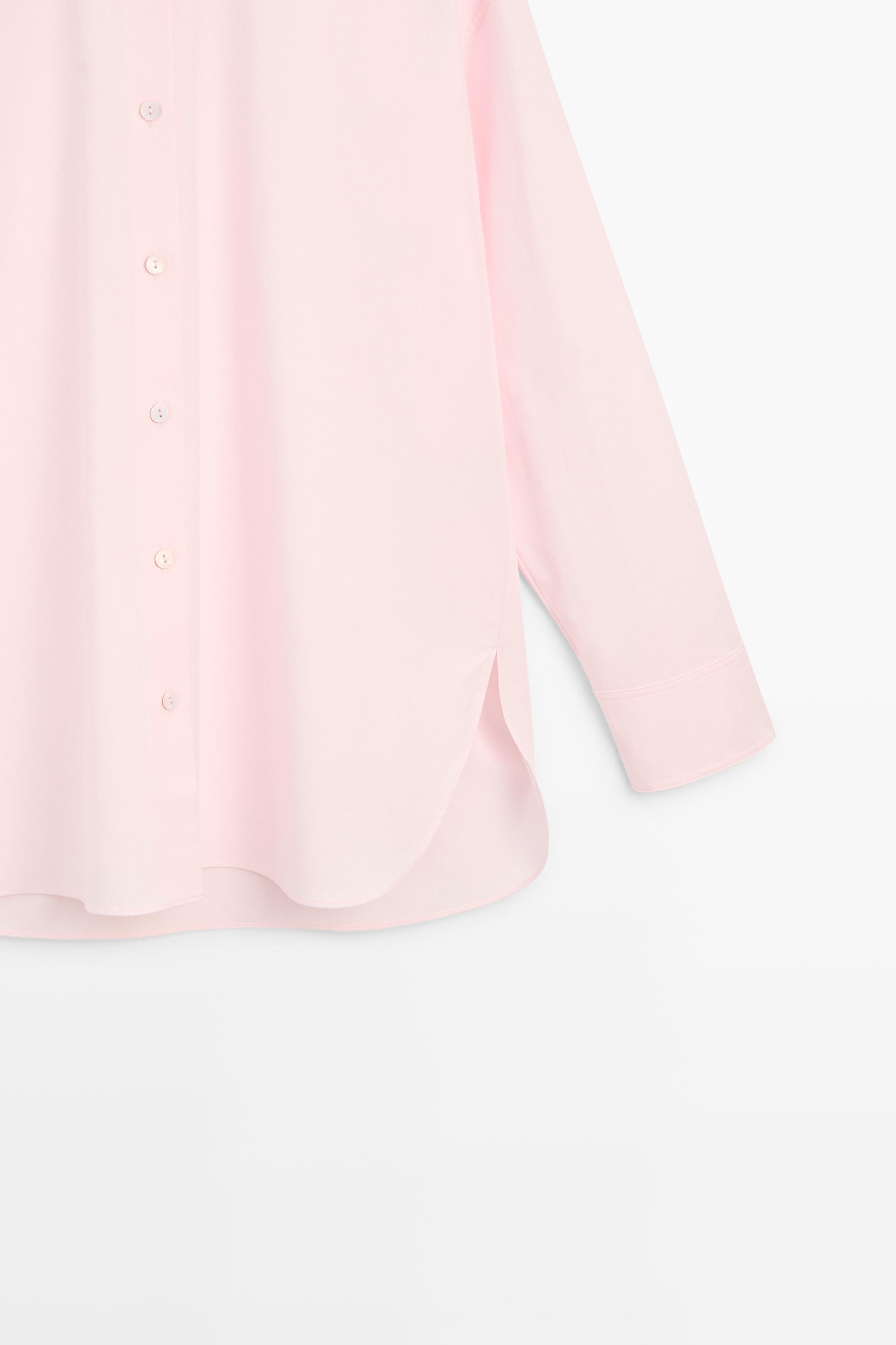 Cotton-blend stand collar shirt