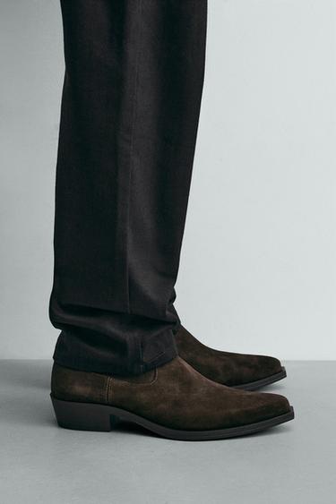 BỐT CAO BỒI MŨI NHỌN - Màu nâu từ Zara - Hình ảnh 0