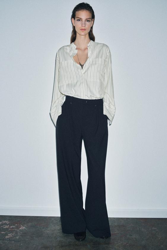 PLEATED WIDE LEG PANTS ZW COLLECTION
